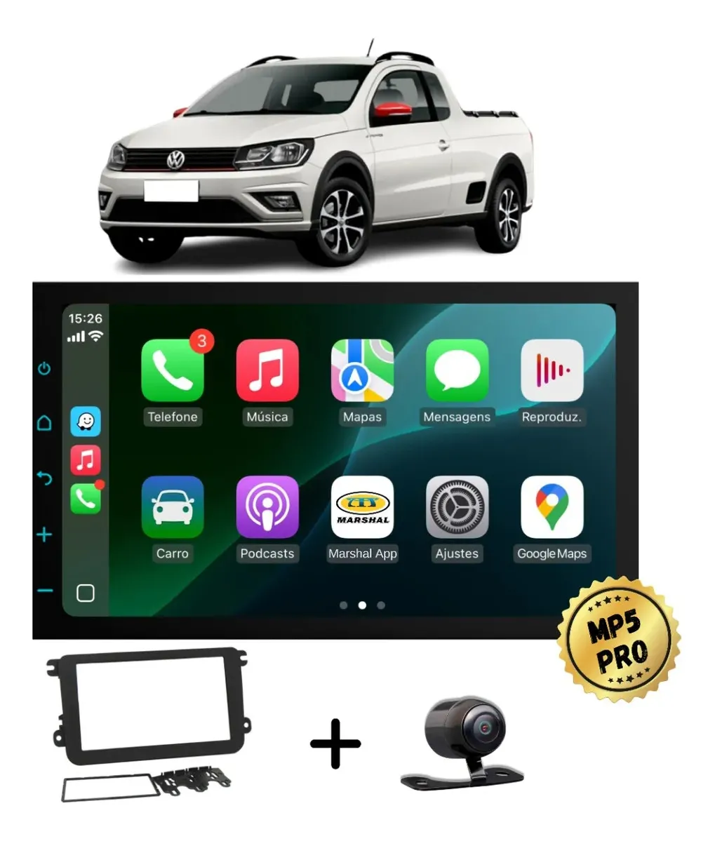 Kit Multimidia Mp5 Pro+ 7  Vw Saveiro G7/G8