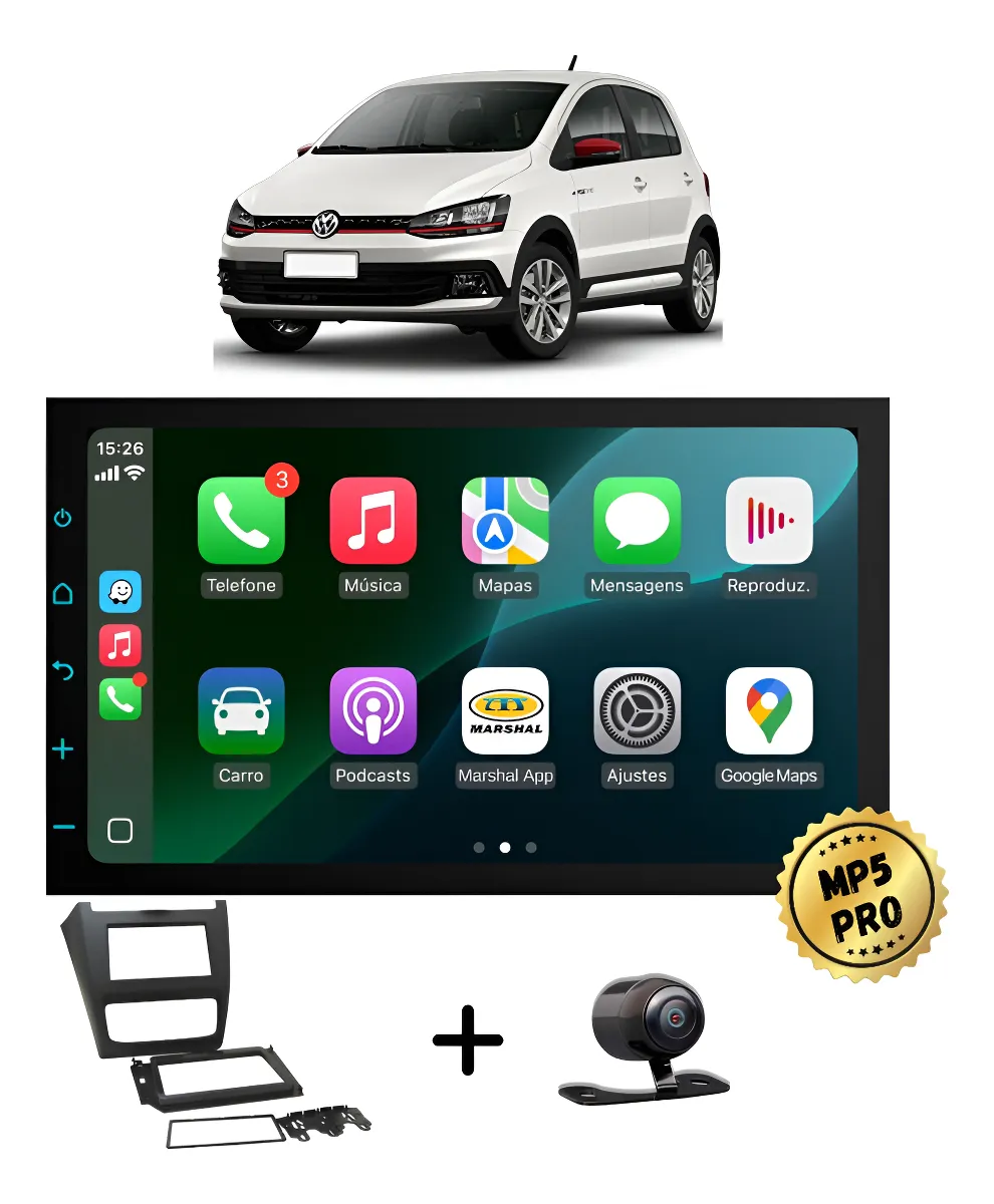 Kit Multimidia Mp5 Pro+ 7  Vw Fox G3 2015/2021