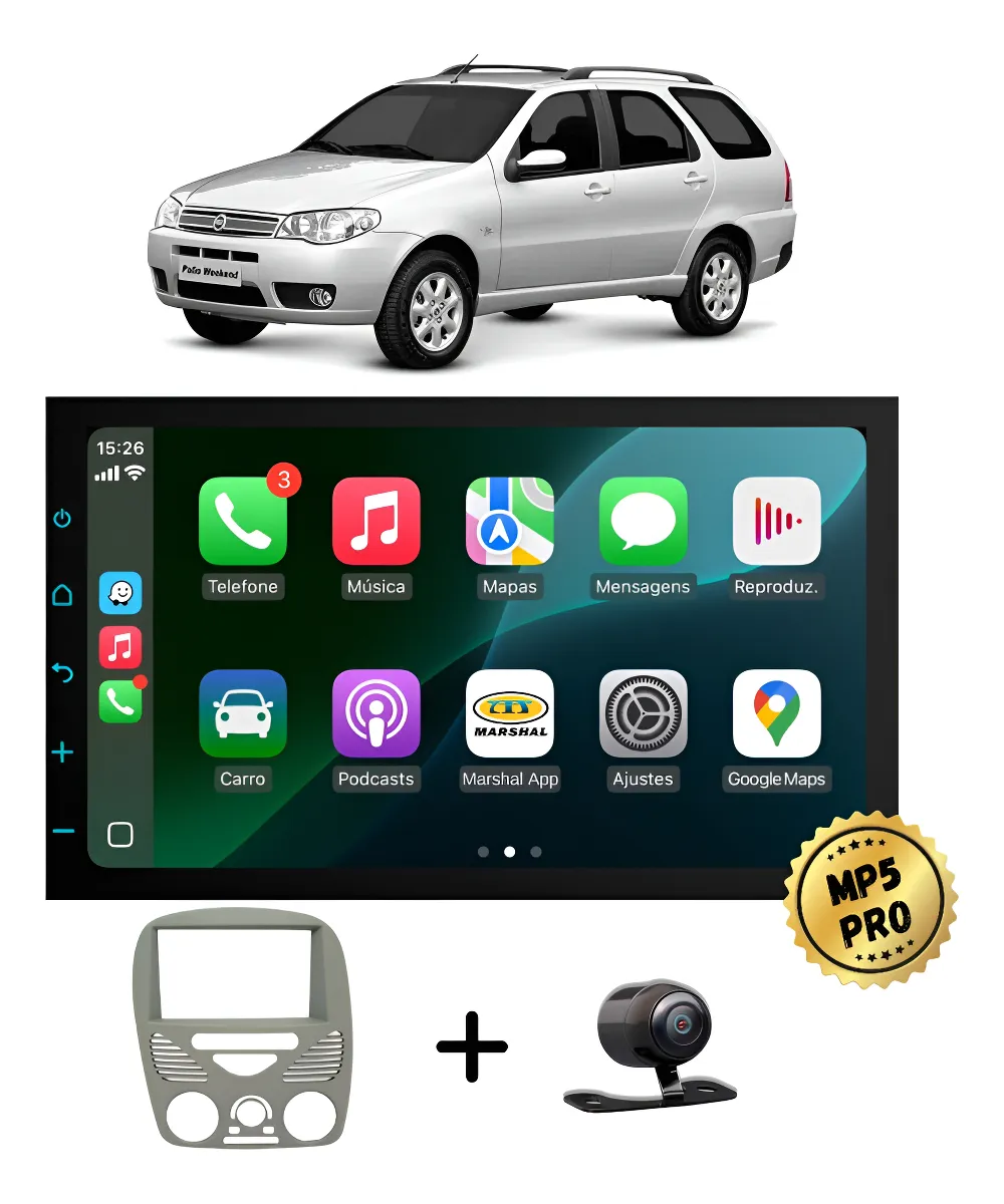 Kit Multimidia Mp5 Pro+ 7 Fiat Palio Week G2 2002/2014