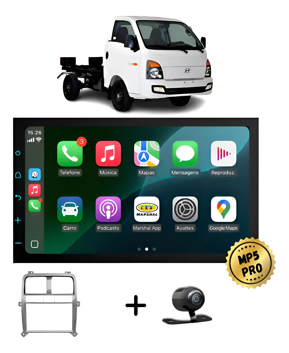 Kit Multimidia Mp5 Pro+ 7''  Hyundai Hr Até 2020 Prata