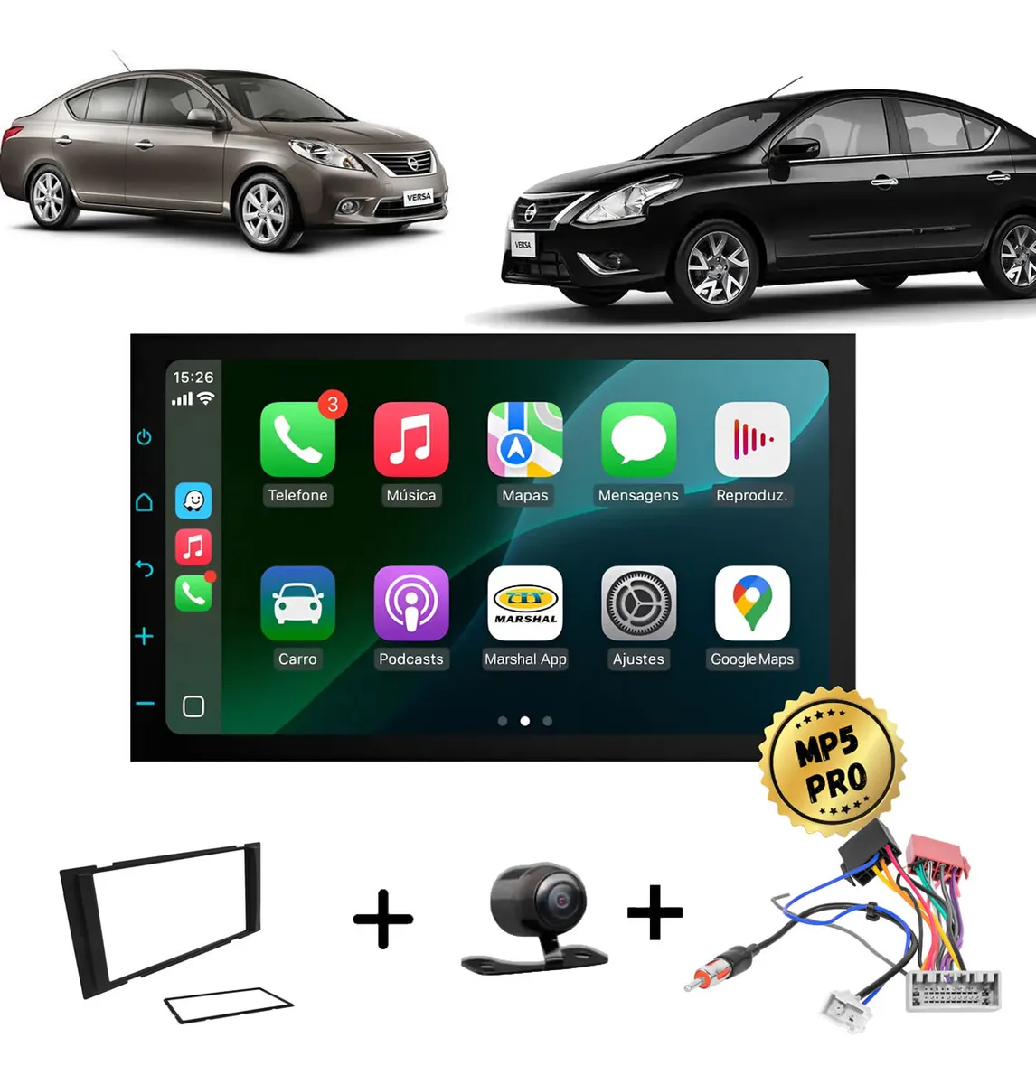 Kit Multimidia Mp5 Pro+ 9'' Fluante Fiat Palio G2 2002/2014 Sem Ar Cinza