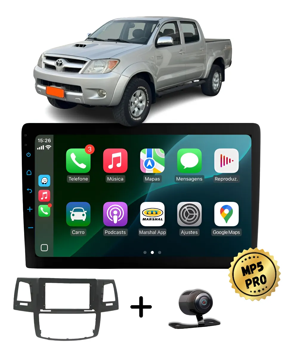 Kit Multimidia Mp5 Pro+ 9 Toyota Sw4 2016 2017 2018 Ou Acima Black Piano