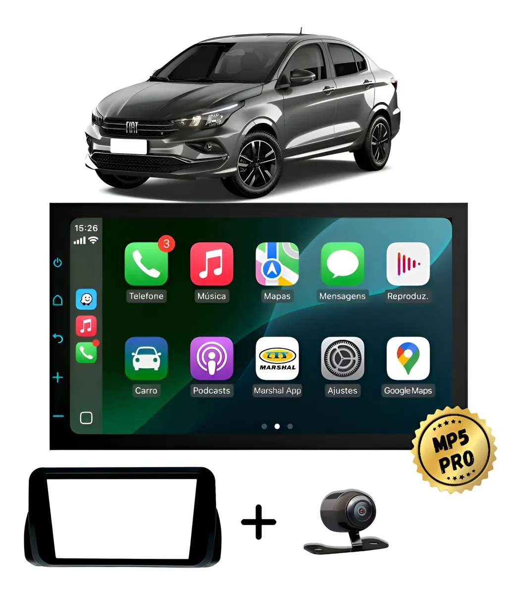 Kit Multimidia Mp5 Pro+ 7  Fiat Cronos 2018/2025