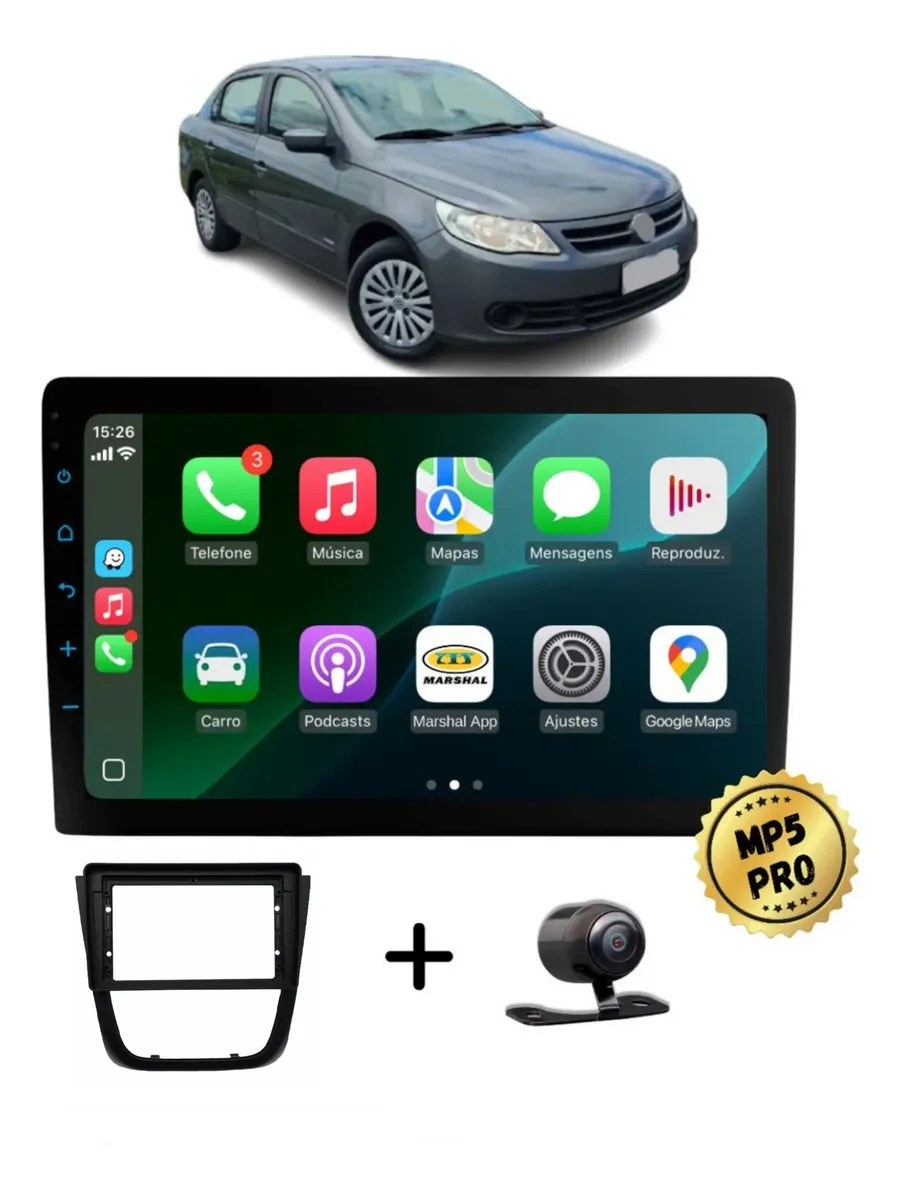 Kit Multimidia Mp5 Pro+ 9'' Flutuante Vw Voyage G5