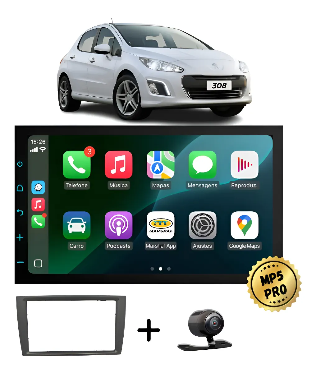 Kit Multimidia Mp5 Pro+ 7  Peugeot 308 G1 07/13 E 408 10/14