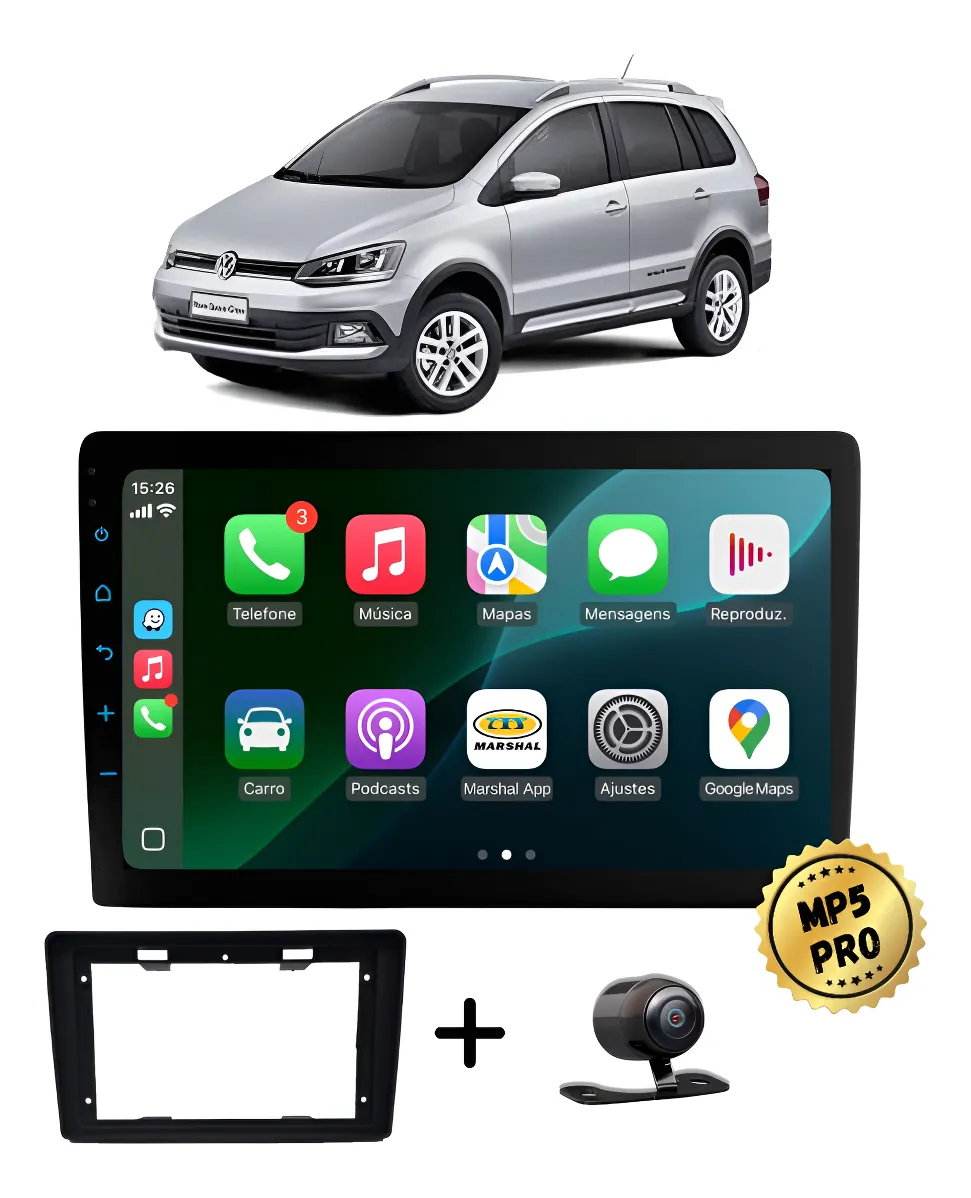 Kit Multimidia Mp5 Pro+ 9' Spacefox G2 2011 2012 2013 Preto