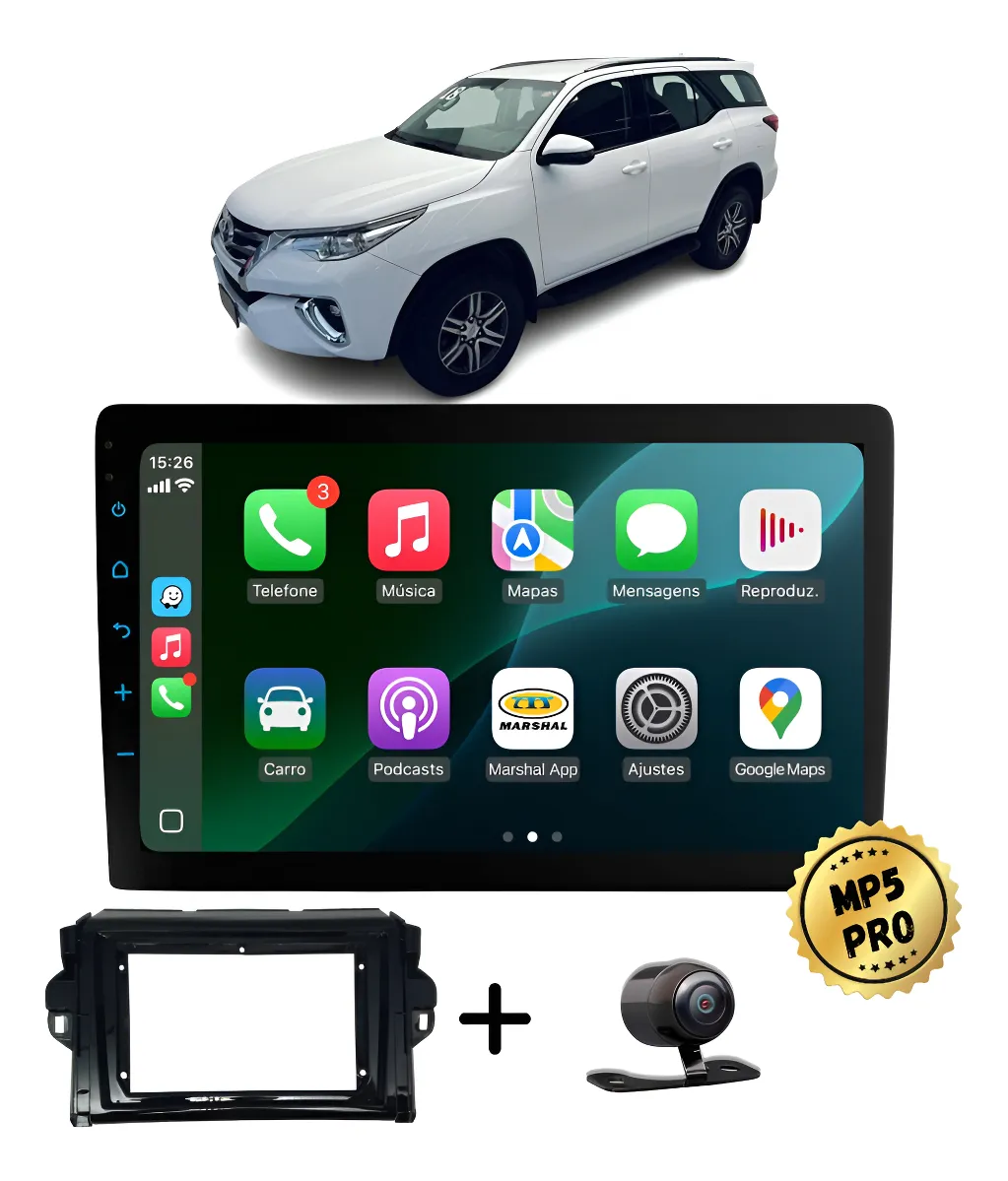 Kit Multimidia Mp5 9' Sw4 2016 2017 2018 Ou Acima Preto