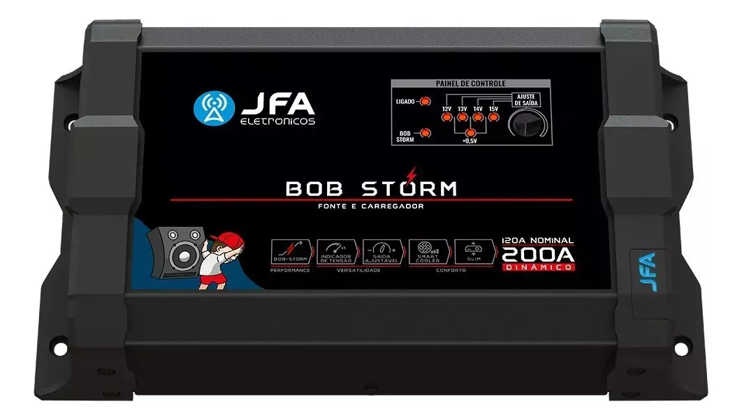 Fonte Automotiva JFA Bob Storm 200A Bivolt 1800W Ajustável 12-15V