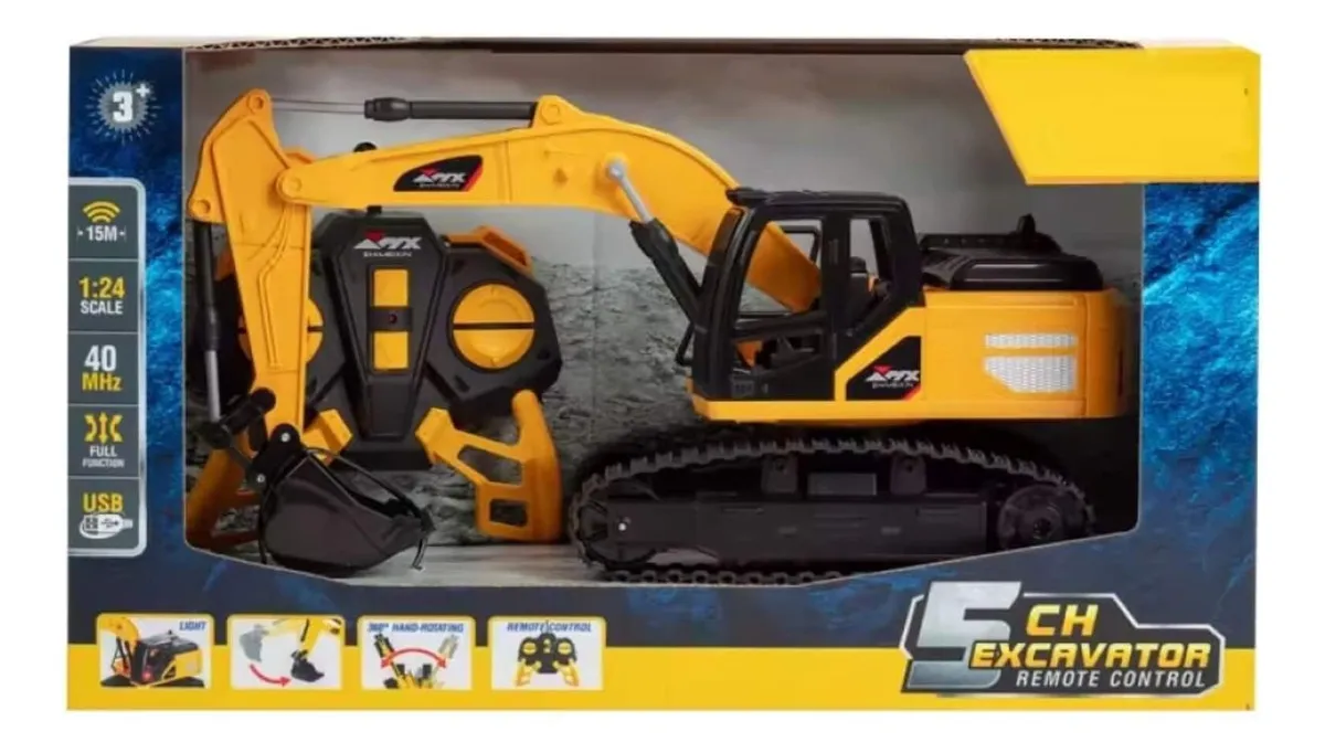 Carrinho De Controle Remoto Retroescavadeira Multikids