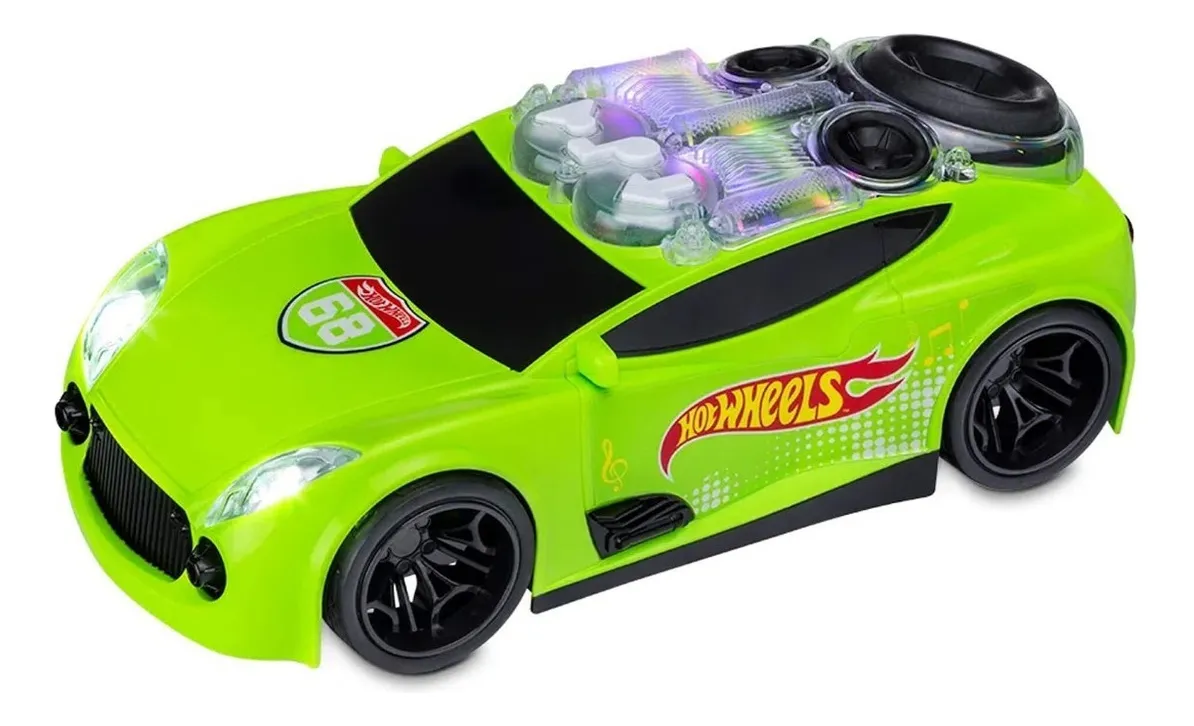 Carro de Som com Luz Hot Wheels BR1432 Verde Multikids
