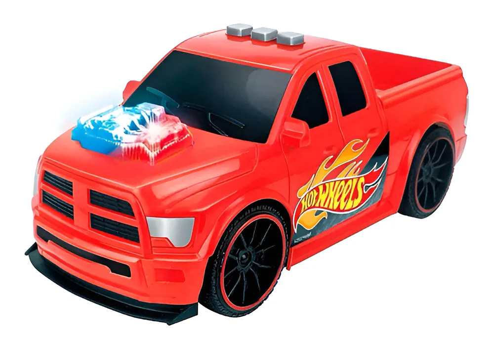 Hot Wheels Carro Pickup Truck Vermelho C/luz E Som Multikids - BR1820