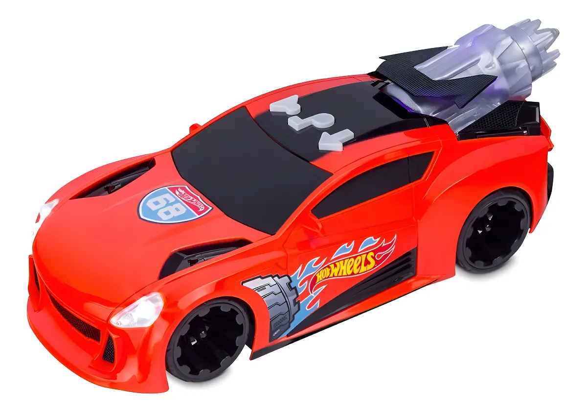 Carro Hot Wheels Br1431 Turbo Com Luz E Som Laranja Multikids