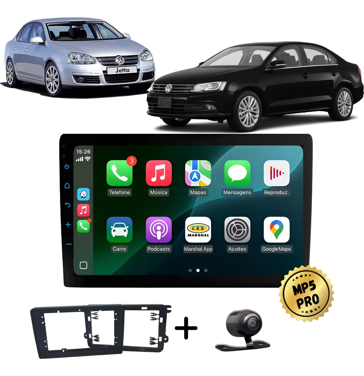 Kit Multimidia Mp5 Pro+ 9' Jetta 2008 2009 2010 2011 À 2017