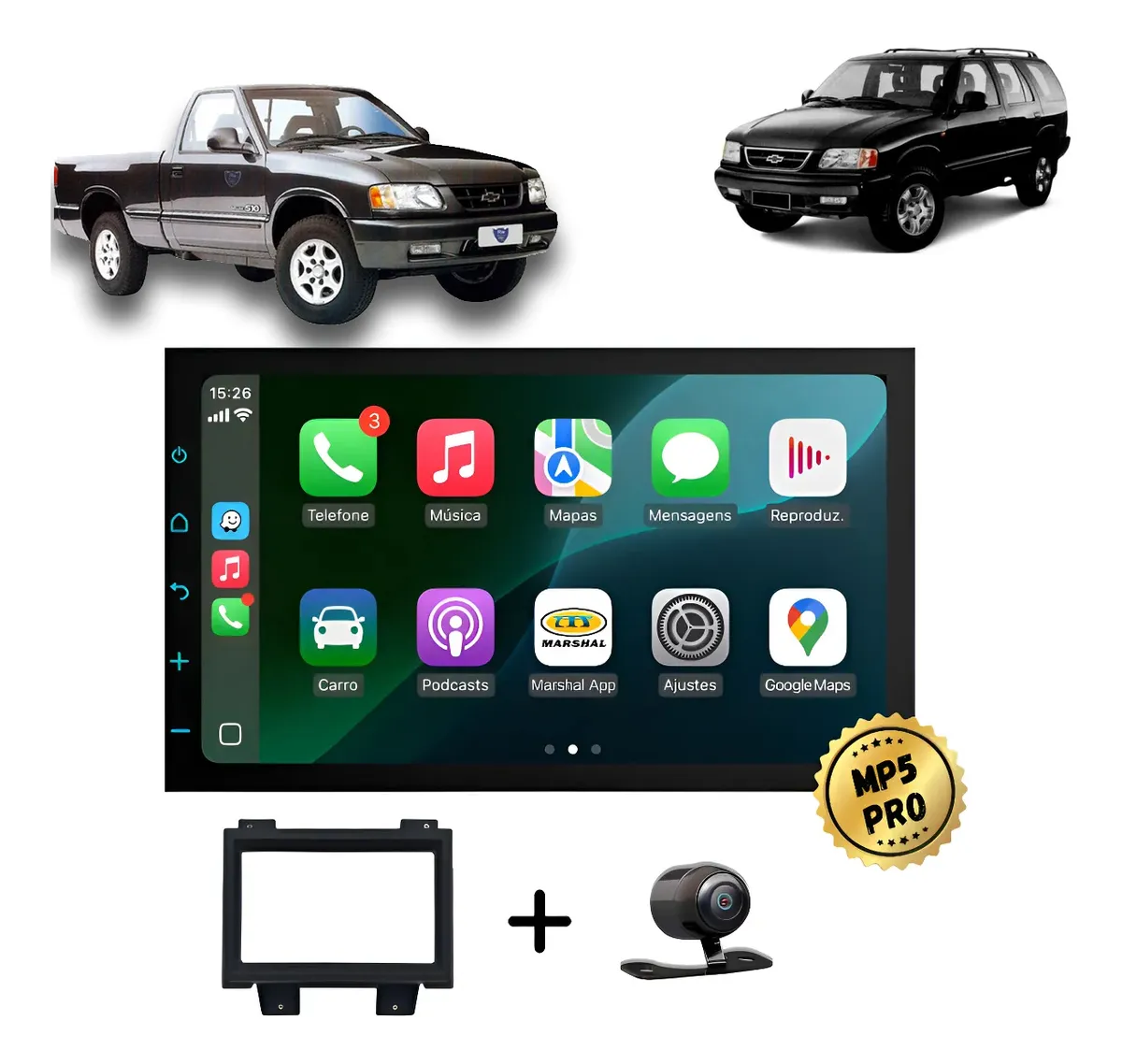 Kit Multimidia Mp5 Pro+ 7' Chevrolet S10 Blazer 1995 À 2000