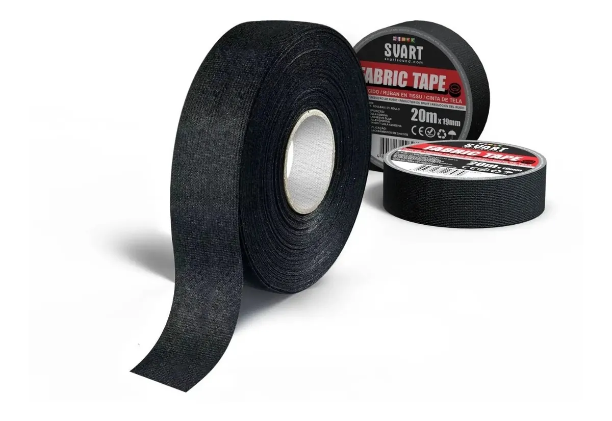 Fita Tecido Adesiva Anti Ruído Rolo 20mts X 19mm P/chicotes
