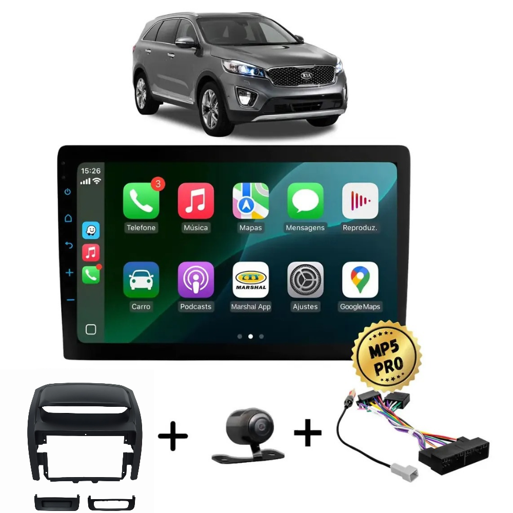 Kit Multimidia Mp5 Pro+ 9' Sorento 2014 E 2015 C/ Chicote 